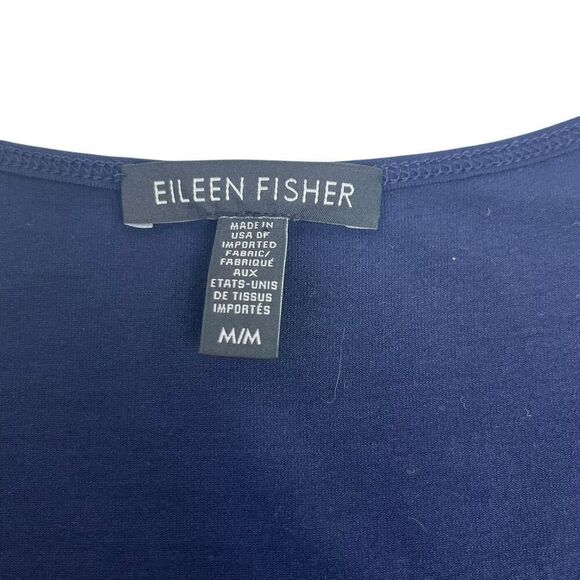 Eileen Fisher Womens Lightweight Viscose Jersey Shell Tank Top Navy Blue Medium - Picture 4 of 16